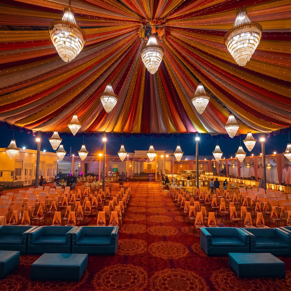 Stage and seating decor at Lotus Club Building